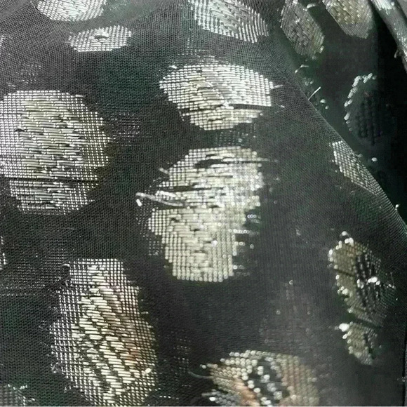 Gianni Bini Y2K One Shoulder black with metallic silver threaded spots-size 10 - Picture 10 of 11